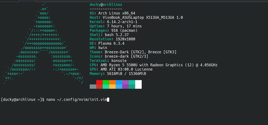 install neovim on archlinux