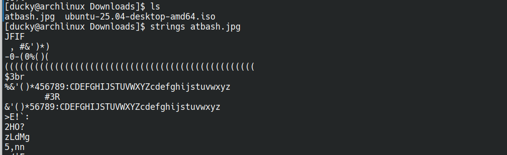 strings test hide information