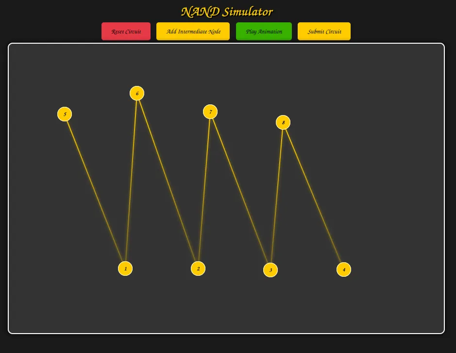 NAND simulator interface in picoCTF Pachinko walkthrough, step-by-step guide to unlocking flag