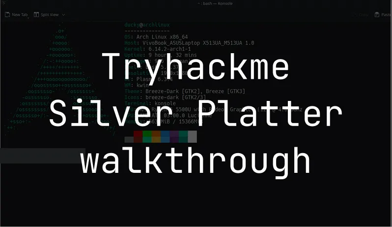 tryhackme silver platter writeup