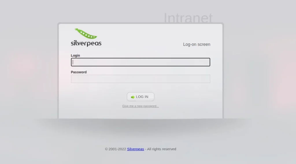 Silver Platter TryHackMe login page